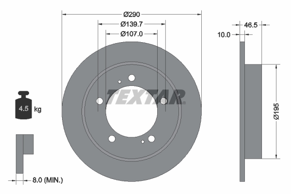 Disc frana TEXTAR 92066003