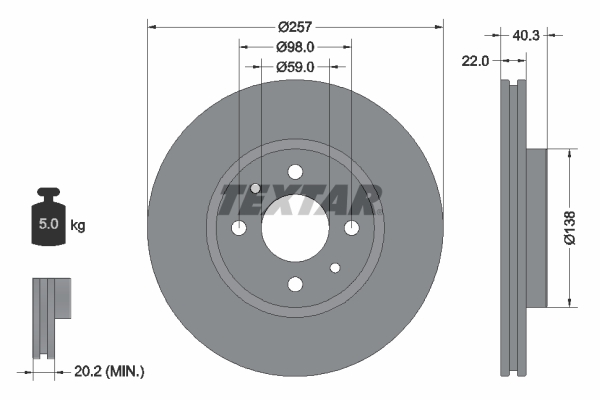Disc frana TEXTAR 92069603