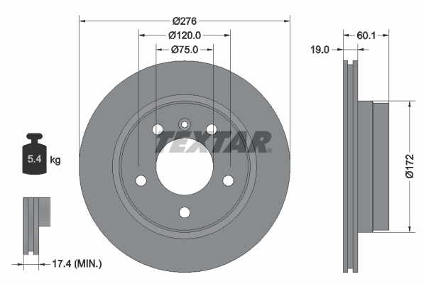 Disc frana TEXTAR 92072403