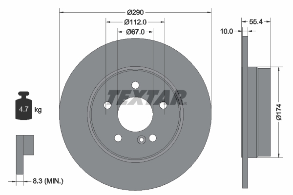 Disc frana TEXTAR 92072703