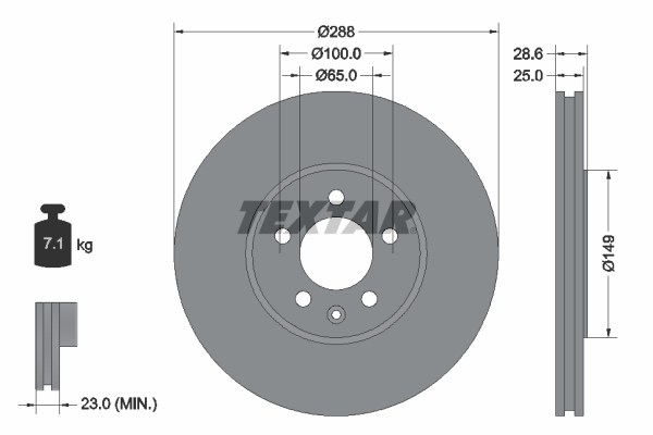 Disc frana TEXTAR 92072800