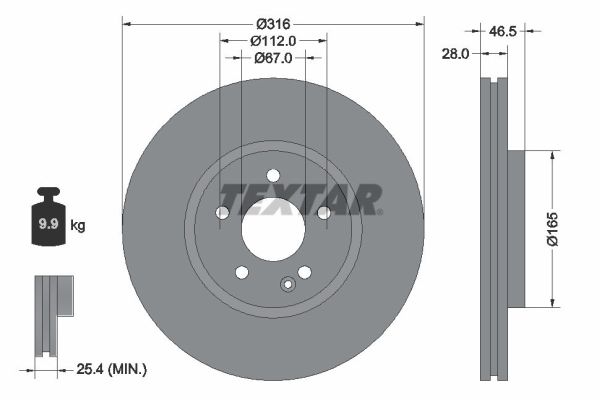 Disc frana TEXTAR 92073100