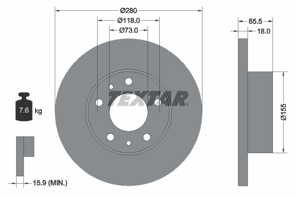 Disc frana TEXTAR 92073703