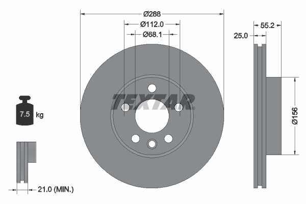 Disc frana TEXTAR 92074203