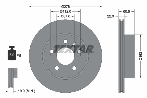 Disc frana TEXTAR 92074403