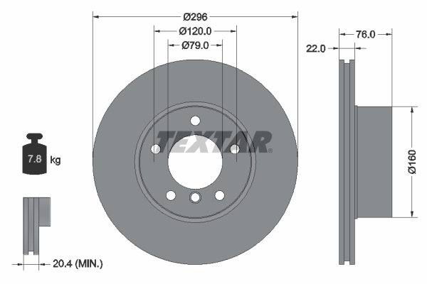 Disc frana TEXTAR 92075003