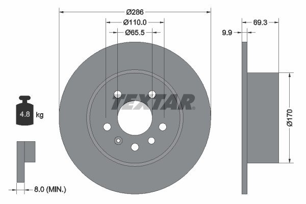 Disc frana TEXTAR 92075703