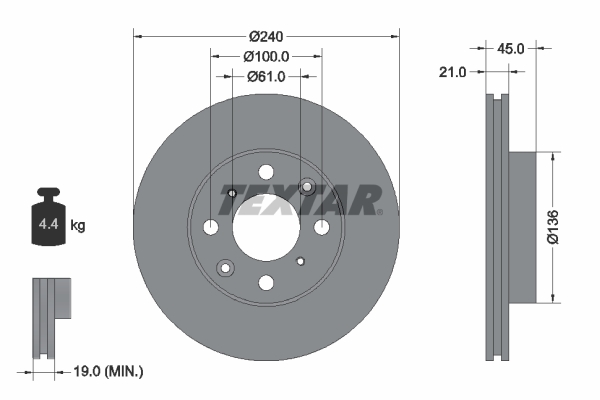 Disc frana TEXTAR 92077800