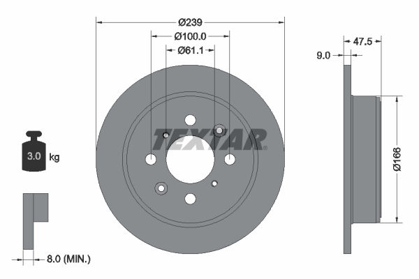 Disc frana TEXTAR 92077903