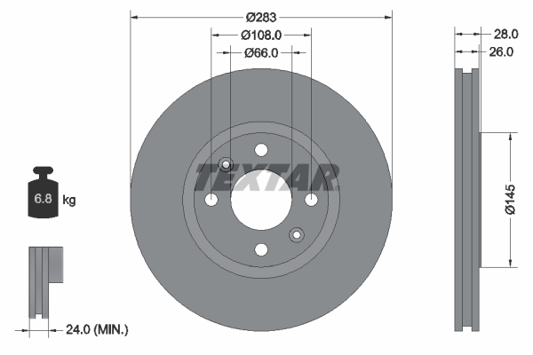 Disc frana TEXTAR 92078703