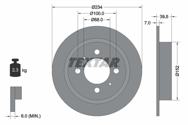 Disc frana TEXTAR 92080000