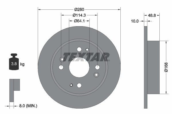 Disc frana TEXTAR 92081700