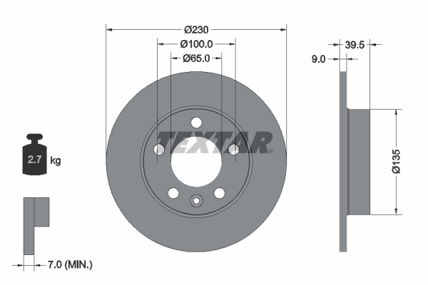Disc frana TEXTAR 92082503