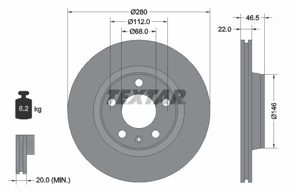Disc frana TEXTAR 92083505