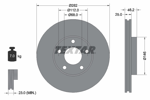 Disc frana TEXTAR 92083603