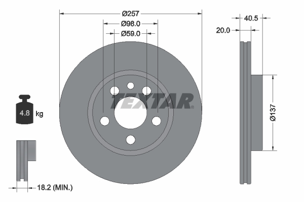 Disc frana TEXTAR 92088003