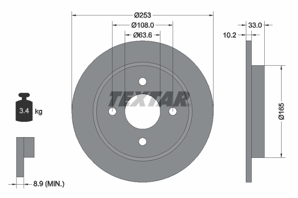 Disc frana TEXTAR 92088403