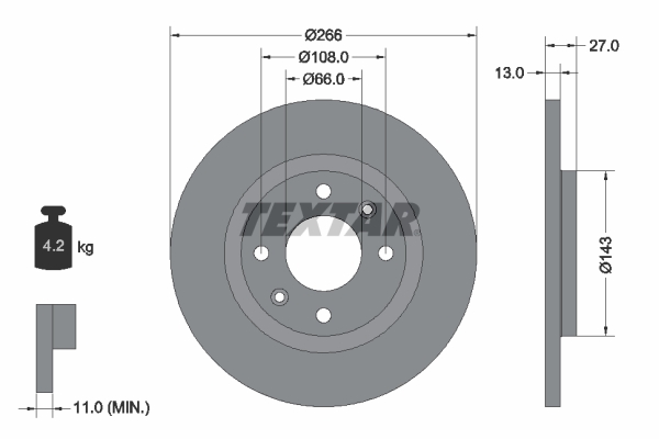 Disc frana TEXTAR 92089103