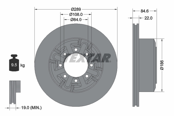 Disc frana TEXTAR 93089600
