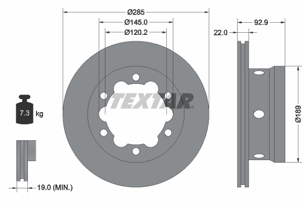 Disc frana TEXTAR 92089803