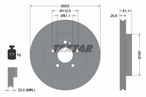 Disc frana TEXTAR 92089905