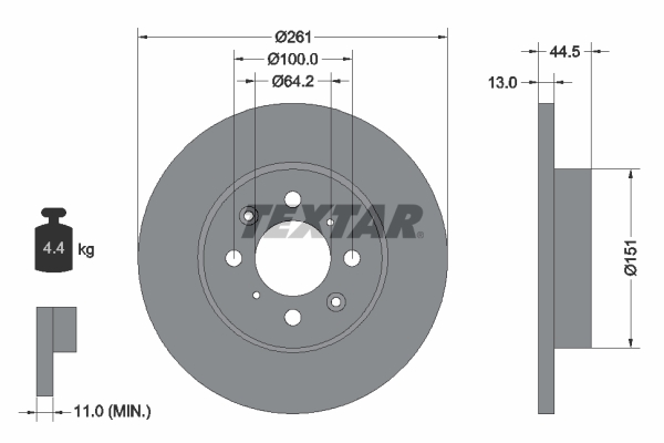 Disc frana TEXTAR 92090100