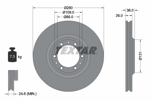 Disc frana TEXTAR 92091400