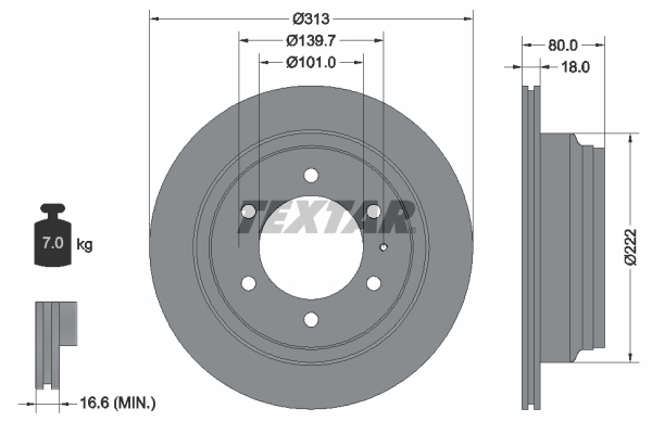 Disc frana TEXTAR 92091600