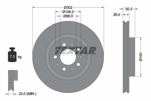 Disc frana TEXTAR 92092300