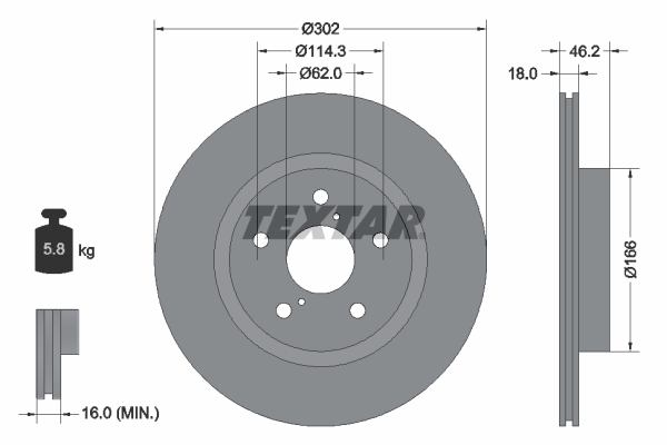 Disc frana TEXTAR 92093500