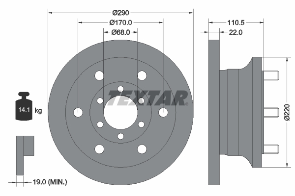 Disc frana TEXTAR 93095100