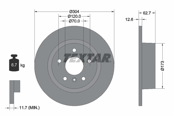 Disc frana TEXTAR 92095200