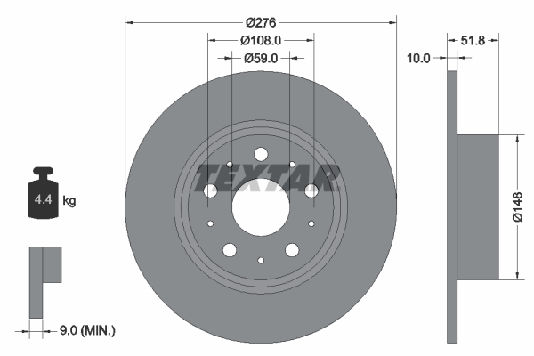 Disc frana TEXTAR 92095300