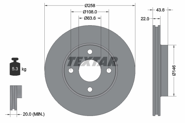 Disc frana TEXTAR 92096203