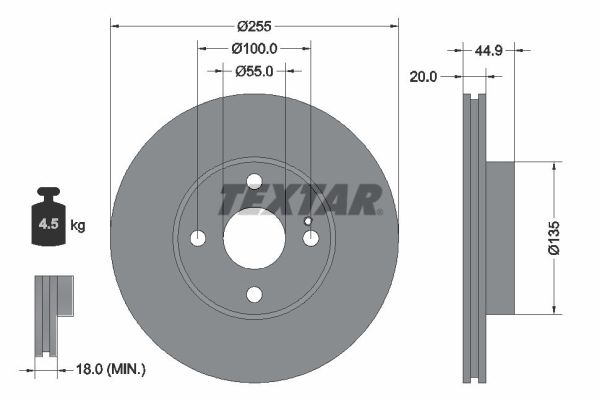 Disc frana TEXTAR 92096800