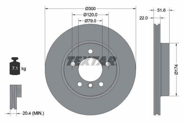 Disc frana TEXTAR 92097205