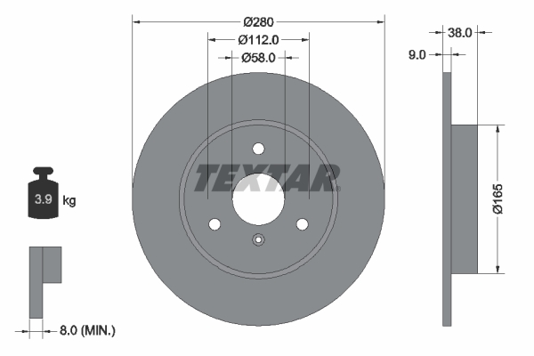 Disc frana TEXTAR 92097603