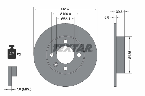Disc frana TEXTAR 92098203