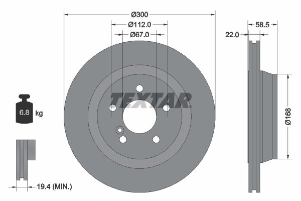 Disc frana TEXTAR 92099503