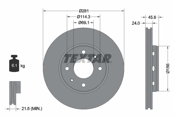 Disc frana TEXTAR 92100403