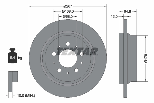Disc frana TEXTAR 92100703