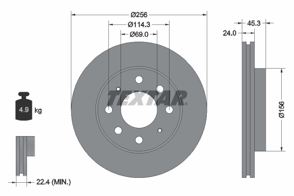 Disc frana TEXTAR 92103903