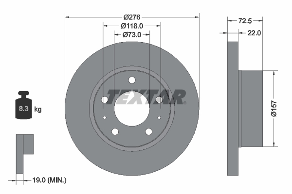 Disc frana TEXTAR 93104603