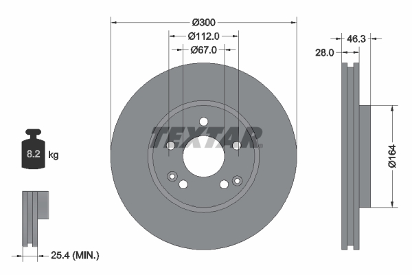 Disc frana TEXTAR 92106005