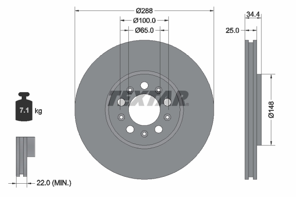 Disc frana TEXTAR 92106605