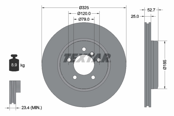 Disc frana TEXTAR 92106905