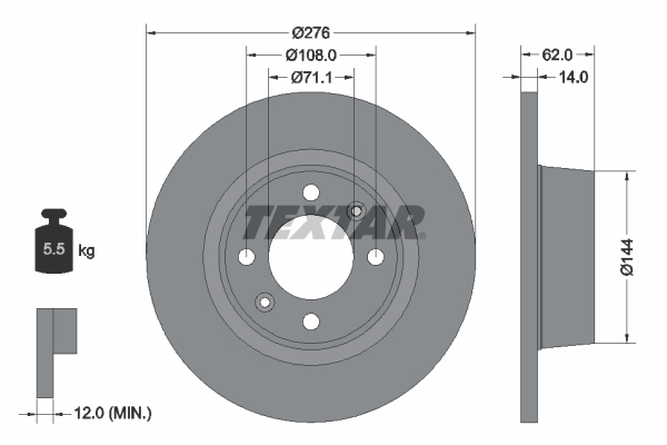 Disc frana TEXTAR 92107900