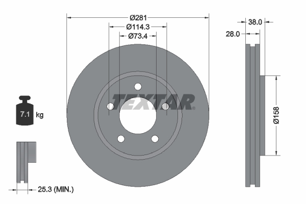 Disc frana TEXTAR 92108300