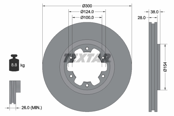 Disc frana TEXTAR 92109500