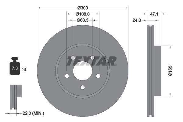 Disc frana TEXTAR 92109603